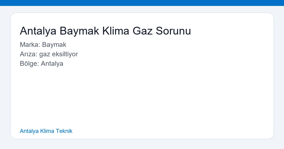 Antalya Baymak Klima Gaz Sorunu - Antalya Klima Teknik hero